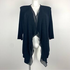 Chico’s Travelers Black Duster 3/4 Sleeve Cardigan Wrinkle-Resistant Fabric M